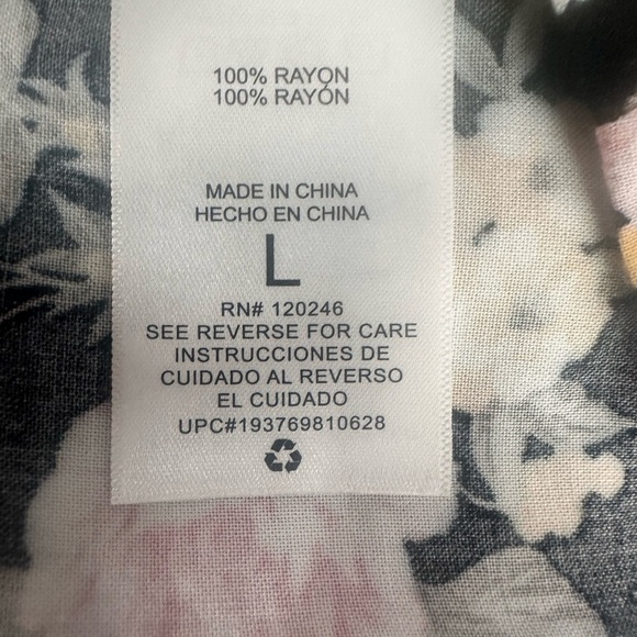 Wallflower Floral Black and Pink Slip Dress Size L - Picture 8 of 9